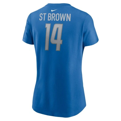 Shop Nike Amon-ra St. Brown Blue Detroit Lions Player Name & Number T-shirt