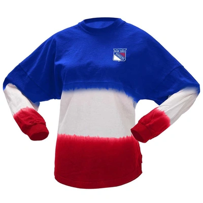 Shop Spirit Jersey Fanatics Branded Blue/red New York Rangers Ombre Long Sleeve T-shirt