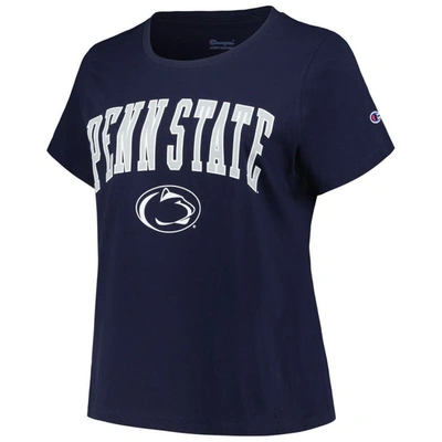 Shop Profile Navy Penn State Nittany Lions Plus Size Arch Over Logo Scoop Neck T-shirt