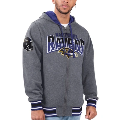 Shop G-iii Sports By Carl Banks Purple/black Baltimore Ravens Commemorative Reversible Full-zip Jacket