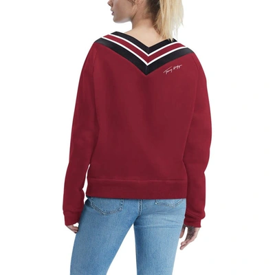 Shop Tommy Hilfiger Cardinal Arizona Cardinals Heidi V-neck Pullover Sweatshirt
