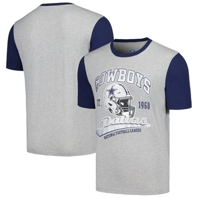 Shop G-iii Sports By Carl Banks Gray Dallas Cowboys Black Label T-shirt In Heather Gray