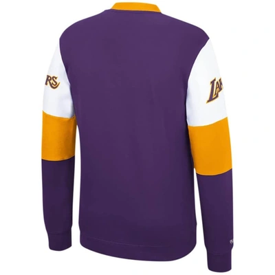 Shop Mitchell & Ness Purple Los Angeles Lakers Perfect Season Fleece Pullover Sweatshirt