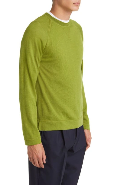 Shop Officine Generale Officine Générale Nate Merino Wool Crewneck Sweater In Fresh Green