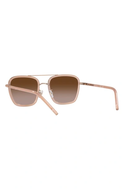 Shop Tory Burch 53mm Square Optical Glasses In Rose Gold