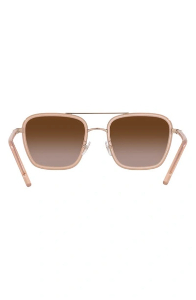 Shop Tory Burch 53mm Square Optical Glasses In Rose Gold