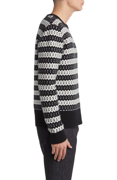 Shop Blk Dnm Zigzag Stripe Wool Crewneck Sweater In Black Jaquard