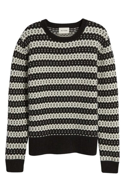 Shop Blk Dnm Zigzag Stripe Wool Crewneck Sweater In Black Jaquard