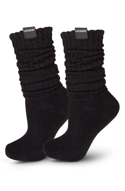 Shop Lechery Gender Inclusive Scrunch Crew Socks In Black