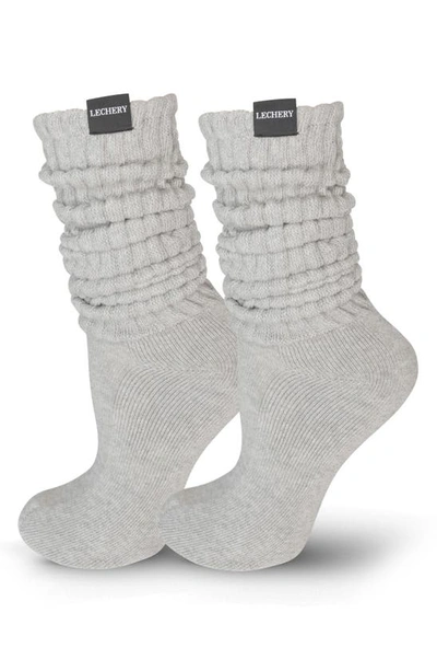 Shop Lechery Gender Inclusive Scrunch Crew Socks In Grey
