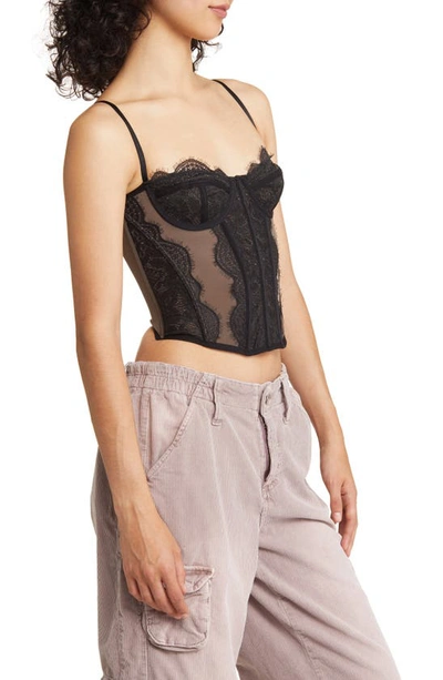 Shop Bdg Urban Outfitters Modern Love Corset Top In Black