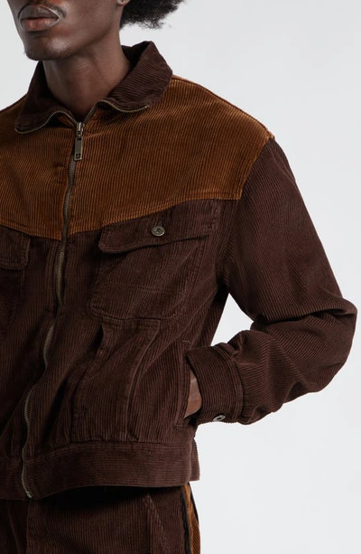 Shop Ahluwalia Iniquity Two-tone Corduroy Jacket In Brown