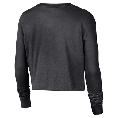 Shop Nike Black Arkansas Razorbacks 2-hit Cropped Long Sleeve Logo T-shirt