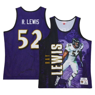 Shop Mitchell & Ness Ray Lewis Purple Baltimore Ravens 2000 Player Burst Tank Top