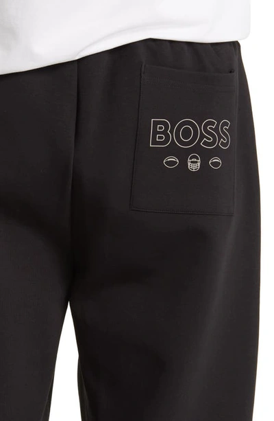Shop Hugo Boss X Nfl Cotton Blend Joggers In Detroit Lions Black