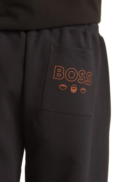 Shop Hugo Boss Boss X Nfl Cotton Blend Joggers In Denver Broncos Black