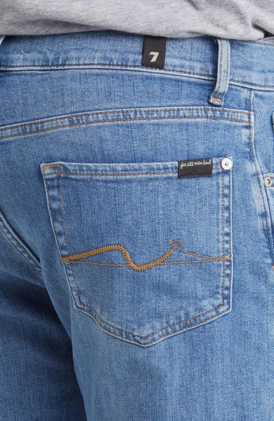 7 For All Mankind Slimmy Tapered Stretch Cotton Jeans In Puzzle