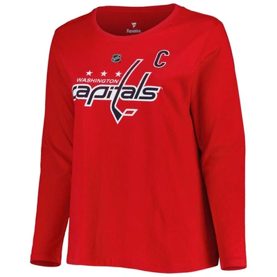 Shop Profile Alexander Ovechkin Red Washington Capitals Plus Size Name & Number Long Sleeve T-shirt