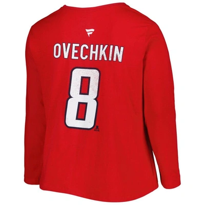 Shop Profile Alexander Ovechkin Red Washington Capitals Plus Size Name & Number Long Sleeve T-shirt