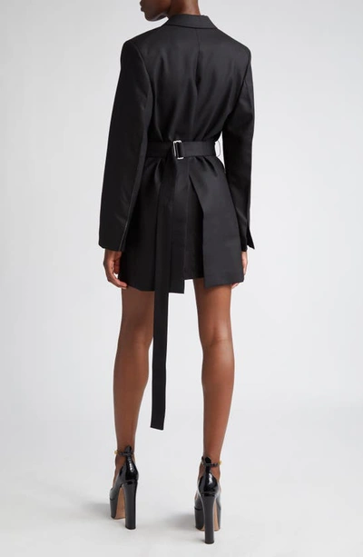 Shop Victoria Beckham Tailored Double Breasted Long Sleeve Belted Minidress In Black