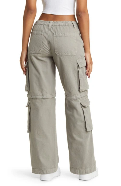 Pacsun Low Rise Zip Off Cotton Twill Convertible Cargo Pants In Dusty Sage