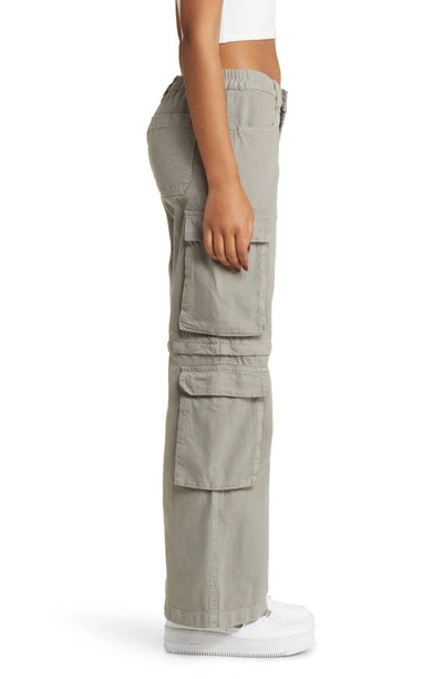 Pacsun Low Rise Zip Off Cotton Twill Convertible Cargo Pants In Dusty Sage