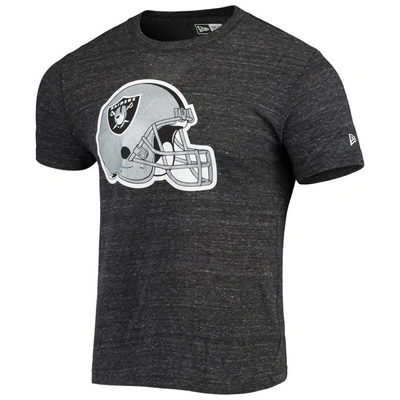 Shop New Era Black Las Vegas Raiders Helmet Logo Tri-blend T-shirt