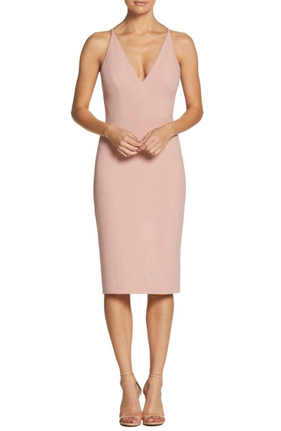 Shop Dress The Population Lyla Crepe Cocktail Dress In Blush