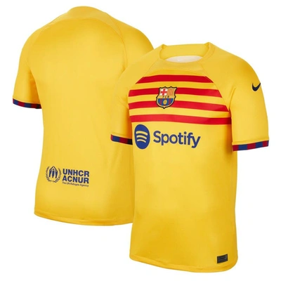 Shop Nike Yellow Barcelona 2022/23 Fourth Breathe Stadium Replica Jersey