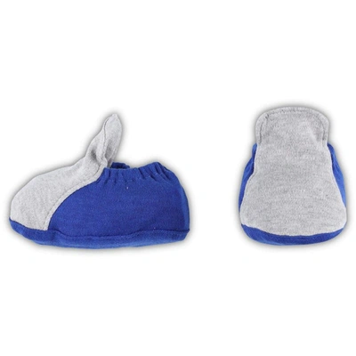 Shop Outerstuff Newborn & Infant Royal/heather Gray Los Angeles Dodgers Three-piece Love Of Baseball Bib Bodysuit & 