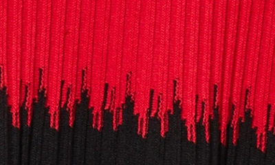 Ming Wang Ribbed Ombré Midi Skirt In P Red/lm/bwh