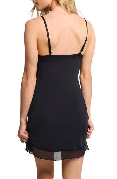 Montelle Intimates Mesh Trim Slip In Black