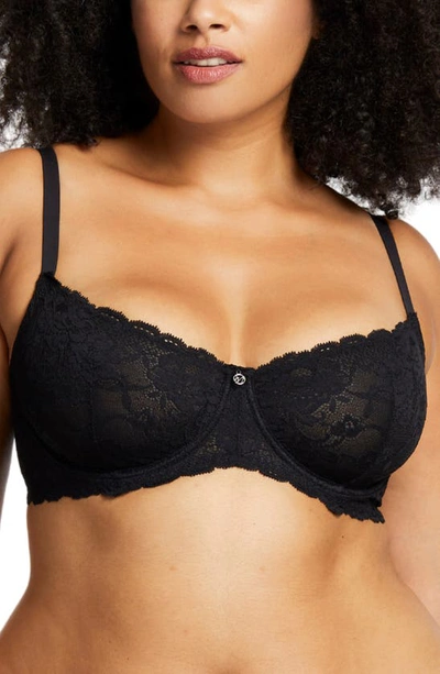 Shop Montelle Intimates Flirt Lace Underwire Demi Bra In Black