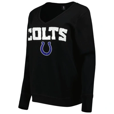 Shop Cuce Black Indianapolis Colts Sequin Logo V-neck Pullover Sweatshirt