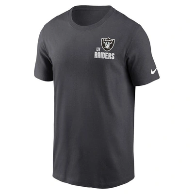 Shop Nike Anthracite Las Vegas Raiders Blitz Essential T-shirt