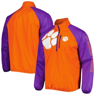 Shop G-iii Sports By Carl Banks Orange Clemson Tigers Point Guard Raglan Half-zip Jacket
