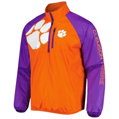 Shop G-iii Sports By Carl Banks Orange Clemson Tigers Point Guard Raglan Half-zip Jacket