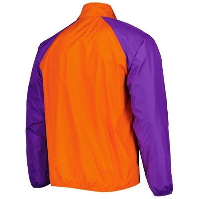Shop G-iii Sports By Carl Banks Orange Clemson Tigers Point Guard Raglan Half-zip Jacket