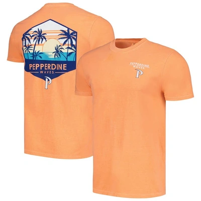 Shop Image One Orange Pepperdine Waves Landscape Shield T-shirt