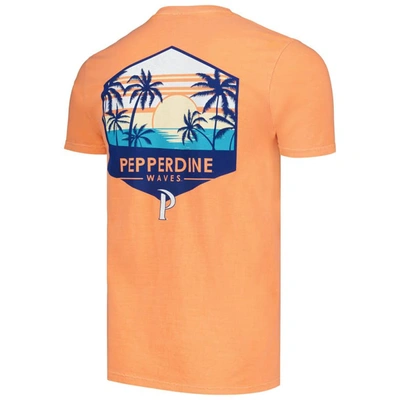 Shop Image One Orange Pepperdine Waves Landscape Shield T-shirt