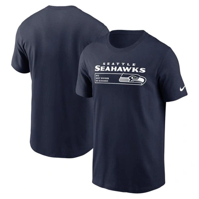 Shop Nike College Navy Seattle Seahawks Division Essential T-shirt