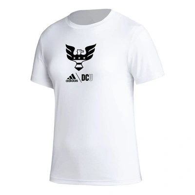 Shop Adidas Originals Adidas White D.c. United Aeroready Club Icon T-shirt