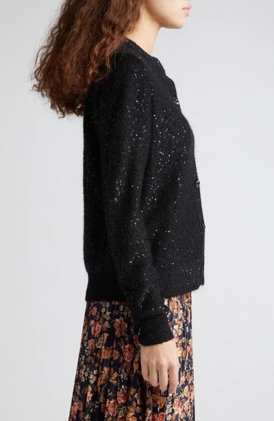 Shop Bytimo Glitter Knit Mohair Blend Cardigan In Black