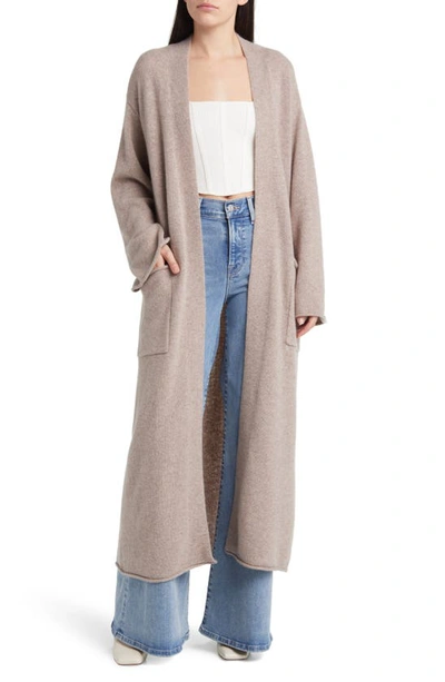 Shop Reformation Bri Cashmere Duster Cardigan In Oatmeal