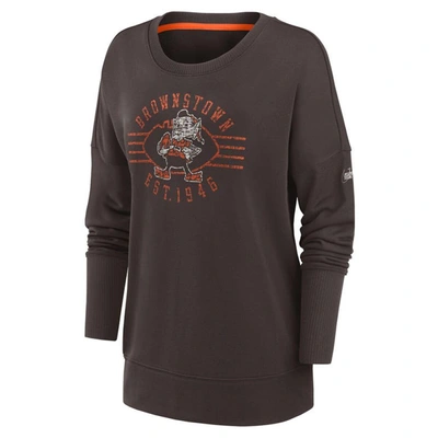 Shop Nike Brown Cleveland Browns Rewind Playback Icon Performance Pullover Sweatshirt