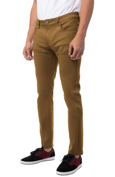 X-ray Classic Twill Skinny Jeans In Tobacco
