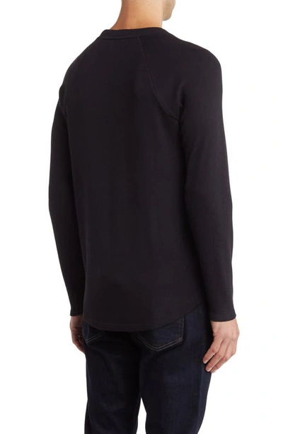 Shop Paige Abe Thermal Knit Baseball T-shirt In Black Sapphire