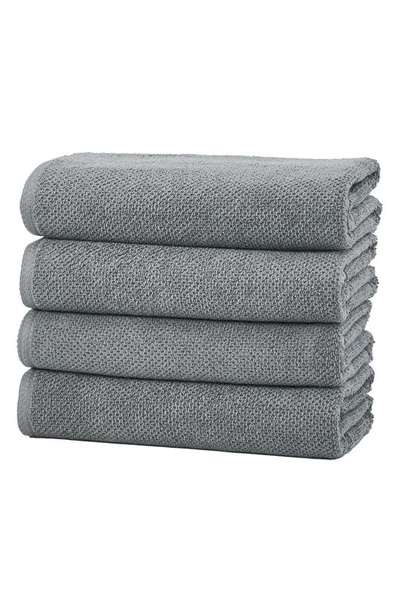 Woven & Weft 4-pack Popcorn Textured Towels In Dark Grey