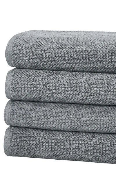 Woven & Weft 4-pack Popcorn Textured Towels In Dark Grey