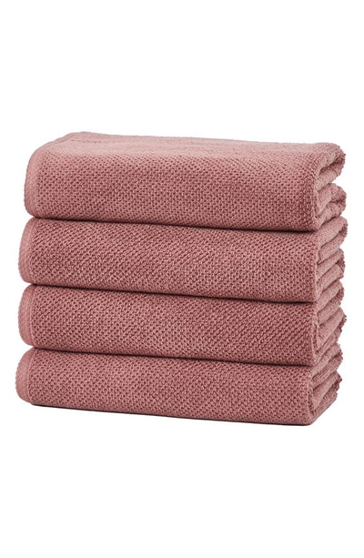 Woven & Weft 4-pack Popcorn Textured Towels In Desert Rose